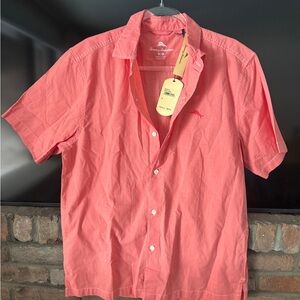 NEW Tommy Bahama Men’s Coral Short-Sleeve Button-Down Shirt